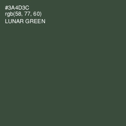 #3A4D3C - Lunar Green Color Image